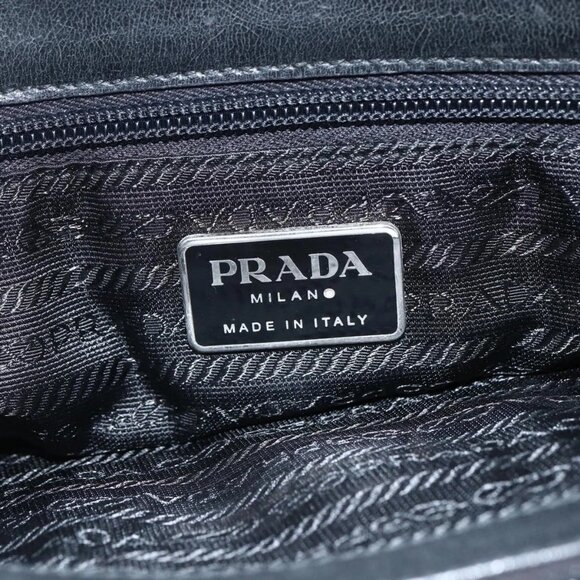 PRADA Tote Bag Nylon Black Silver Auth 151507 - Picture 12 of 16